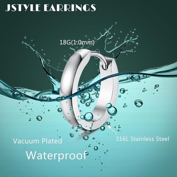 4 Pairs Hypoallergenic Stainless Steel Earring Set for Sensitive Ears 18G Silver - Picture 2 of 7